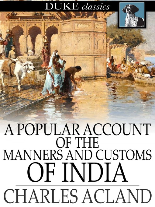 غلاف A Popular Account of the Manners and Customs of India